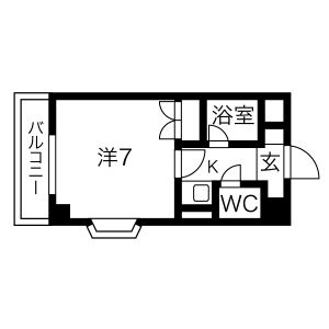 1K 間取り図