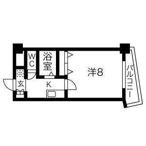 1K 間取り図