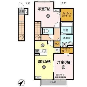 2DK 間取り図