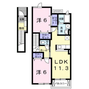 2LDK 間取り図