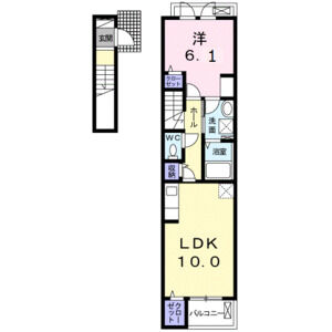 1LDK 間取り図