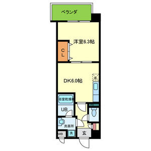 1DK 間取り図