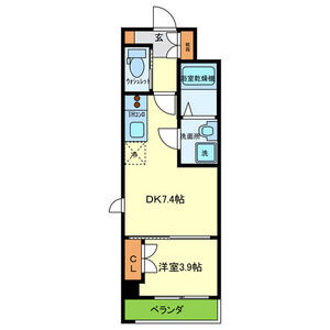1DK 間取り図