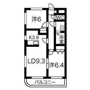 2LDK 間取り図