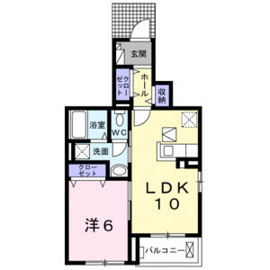 1LDK 間取り図