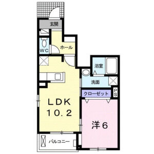 1LDK 間取り図