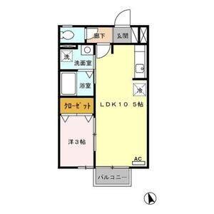 1LDK 間取り図
