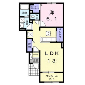 1LDK 間取り図