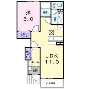 1LDK 間取り図
