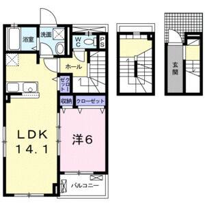 1LDK 間取り図