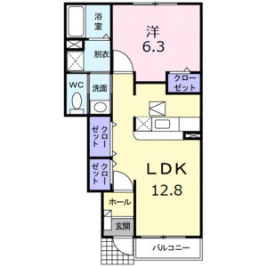 1LDK 間取り図