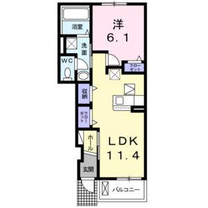 1LDK 間取り図