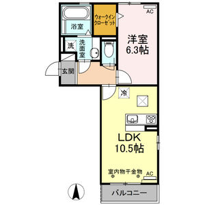1LDK 間取り図