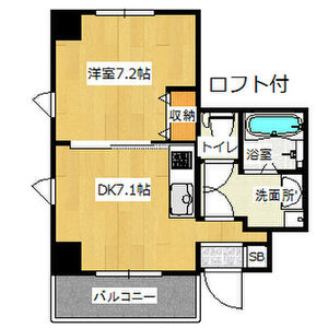 1DK 間取り図
