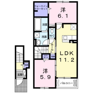 2LDK 間取り図
