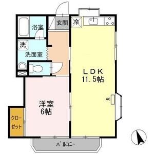 1LDK 間取り図