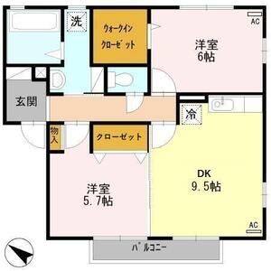 2DK 間取り図