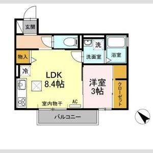 1LDK 間取り図