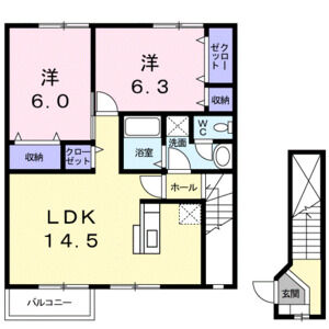 2LDK 間取り図