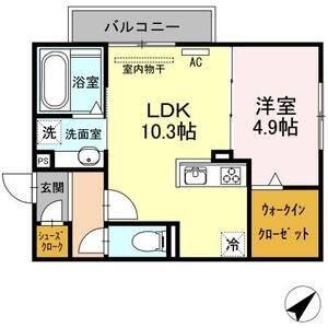 1LDK 間取り図