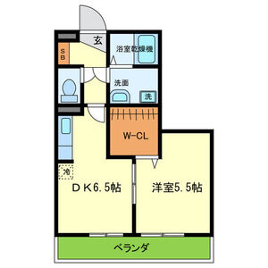 1DK 間取り図