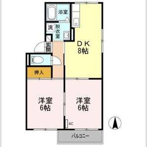 2DK 間取り図