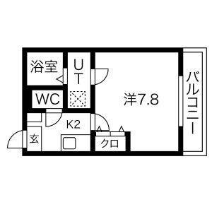1K 間取り図