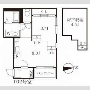 1LDK 間取り図