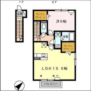 1LDK 間取り図