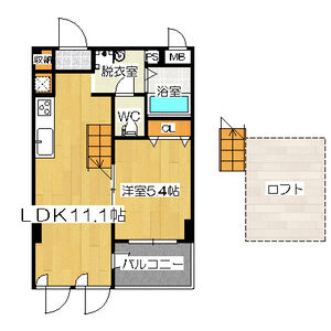 1LDK 間取り図