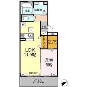1LDK 間取り図