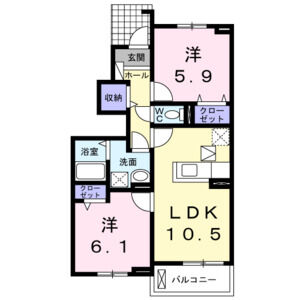 2LDK 間取り図