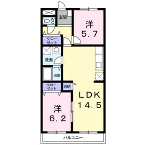 2LDK 間取り図