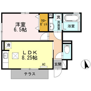 1LDK 間取り図