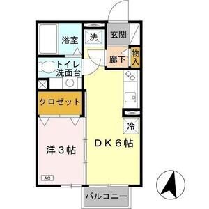 1DK 間取り図