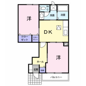 2DK 間取り図