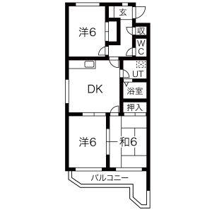 3DK 間取り図