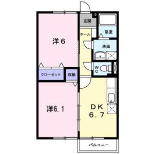 2DK 間取り図