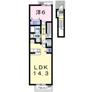 1LDK 間取り図