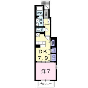1DK 間取り図