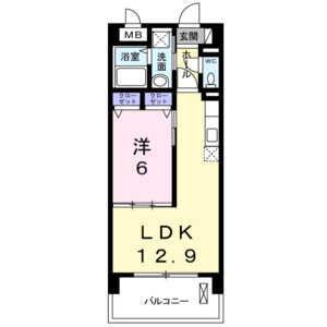 1LDK 間取り図