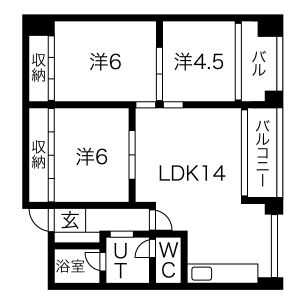 3LDK 間取り図