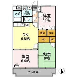 3DK 間取り図