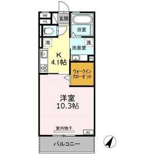 1K 間取り図