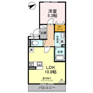 1LDK 間取り図