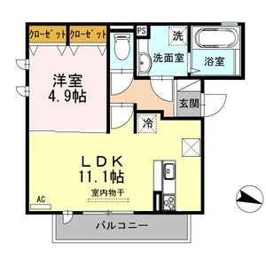 1LDK 間取り図