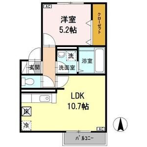 1LDK 間取り図