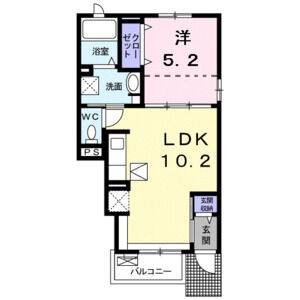 1LDK 間取り図