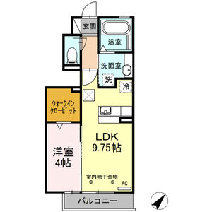 1LDK 間取り図