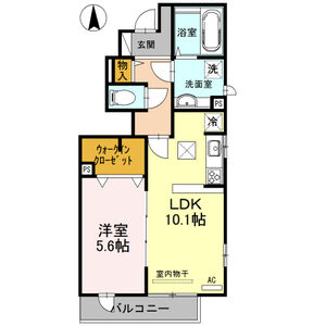 1LDK 間取り図